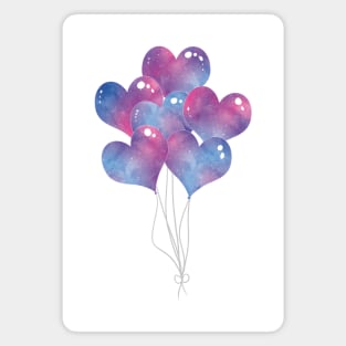 Bouquet of Galaxy Heart Balloons Magnet